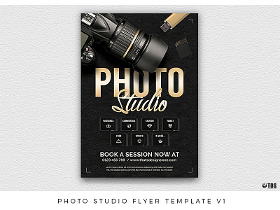 Photo Studio Flyer Template V1 agency camera elegant flyer photographer photography photos poster shooting studio thatsdesignstore