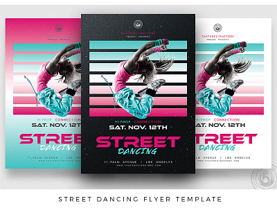 Street Dancing Flyer Template brackdance classes dance dancer dancing flyer hiphop modern poster template thatsdesignstore zumba