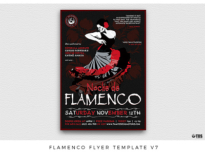 Flamenco Flyer Template V7 classes dance dancing flamenco flyer live music poster show thatsdesignstore