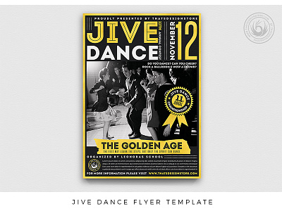 Jive Dance Flyer Template concert dance dancing festival flyer jazz jive poster retro rock sixties thatsdesignstore