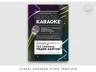 Classy Karaoke Flyer Template black classy club concert elegant flyer karaoke live music poster suit and tie thatsdesignstore