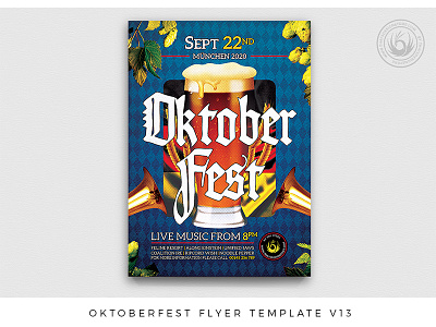 Oktoberfest Flyer Template V13 bar bavaria beer brewery festival flyer germany oktoberfest party poster pub thatsdesignstore