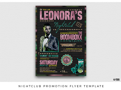 Nightclub Promotion Flyer Template ad advertisement boombox classy club cocktail dj elegant flyer mojito night nightclub party poster promotion psd template