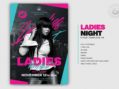 Ladies Night Flyer Template V8 by Lionel Laboureur for Thats Design ...