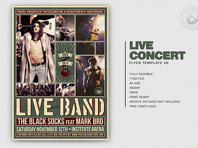 Live Concert Flyer Template V6 By Lionel Laboureur For Thats Design Store On Dribbble