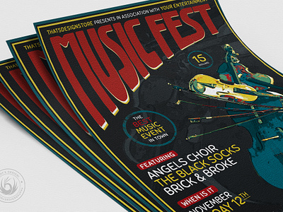 Music Festival Flyer Template V6 By Lionel Laboureur For Thats Design Store On Dribbble