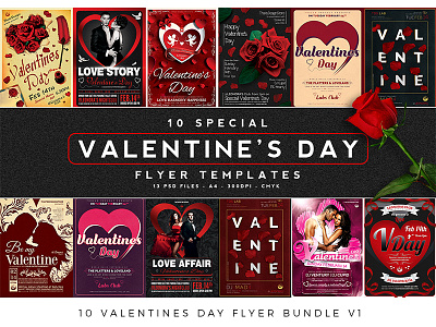 10 Valentines Day Flyer Bundle V1