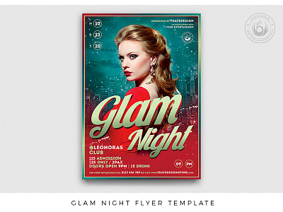 Glam Night Flyer Template classy club design elegant flyer girls glam glamour ladies night nightclub party photoshop poster promotion psd sexy template thatsdesign urban