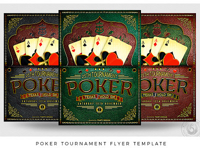 Poker Tournament Flyer Template blackjack casino classy competition elegant flyer gambling game gold leather money photoshop playing cards poker poster psd template texas holdem thatsdesign tournament