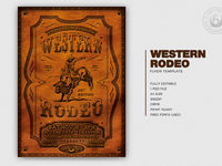Western Rodeo Flyer Template V1 by Lionel Laboureur for Thats Design ...