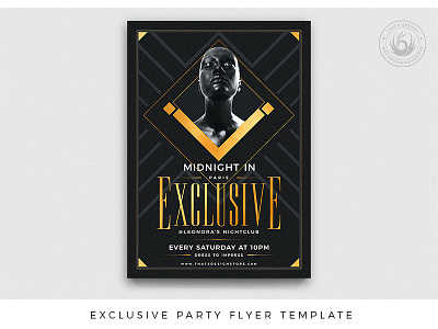 Exclusive Party Flyer Template black classy design dj elegant event exclusive flyer gold golden opening party photoshop poster print psd show template thatsdesign vip