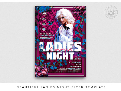 Beautiful Ladies Night Flyer Template beautiful club day design fairies flyer girls ladies lady night party photoshop poster print psd sexy template thatsdesign woman women