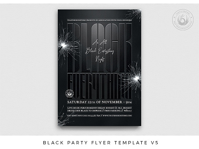 Black Party Flyer Template V5 black black and white celebration classy club dark elegant exclusive flyer minimal night nightclub party photoshop poster psd suit and tie template thatsdesign white