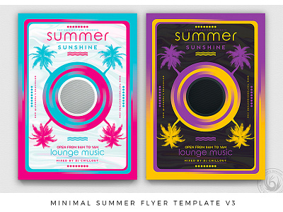 Minimal Summer Flyer Template V3 abstract beach club day design dj exotic flyer minimal night party photoshop poster print psd speaker summer template thatsdesign tropical