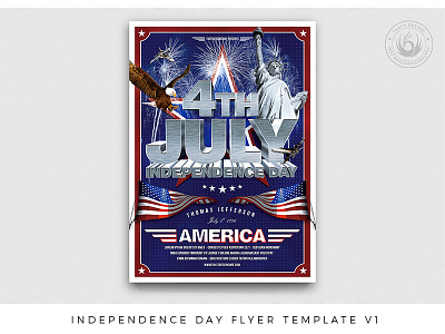 Independence Day Flyer Template V1 america american flyer independence independenceday labor liberty memorial night party photoshop political poster promotion psd psd design template thatsdesign united states usa