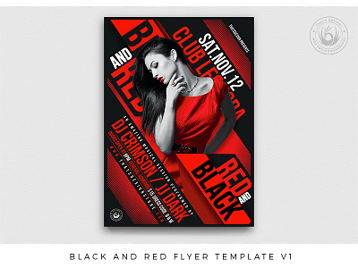 Black and Red Flyer Template V1 black black and red branding classy crimson dj elegant event flyer flyer template layout modern nightclub party party flyer party poster poster print red redish