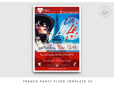 French Party Flyer Template V2 14 juillet bastille dj eiffeltower fest festival flyer france french glamour july 14th love national paris party party poster photoshop psd republic template
