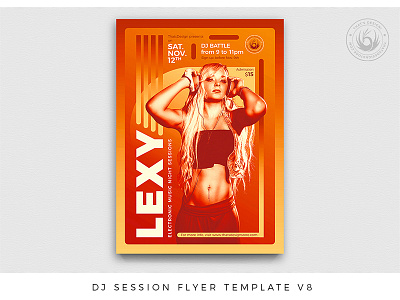 DJ Session Flyer Template V8 album artist concert cover dj electro electronic flyer gig house music party peach photoshop poster promotion promotional psd rave template