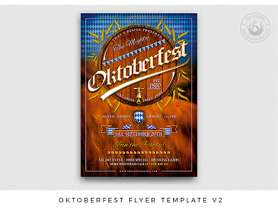 Oktoberfest Flyer Template V2 bar bavarian beer brew brewery club fest festival flyer flyer template german oktoberfest party photoshop poster print promotion promotional psd pub