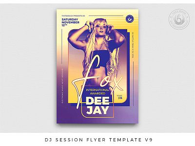 DJ Session Flyer Template V9 club club night concerts deejay dj dj flyer electronic electronics flyer gradient music party photoshop poster print progressive psd psd design sexy template