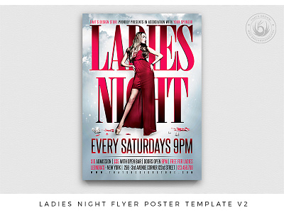 Ladies Night Flyer Poster Template V2 beauty catwalk design flyer girls night out ladies ladies night modeling nightclub nightclub flyer party party event photoshop poster print promotion promotional psd sexy template