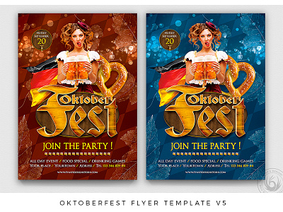 Oktoberfest Flyer Template V5 bar bavarian beer brew brewery club drink fest festival flyer german oktoberfest party photoshop poster print psd psd design rustic template