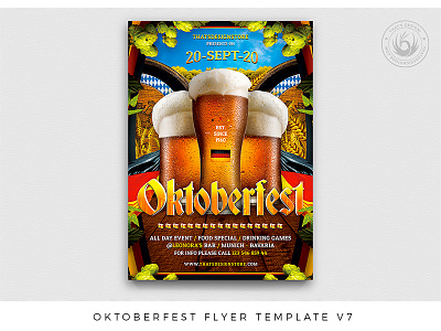 Oktoberfest Flyer Template V7 bar bavarian beer brew brewery club drink fest festival flyer german oktoberfest party photoshop poster print promotion psd psd design template