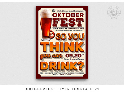 Oktoberfest Flyer Template V9 bar bavariaqn beer club day design drinks festival flyer german night oktoberfest party photoshop poster print promotion psd quote template