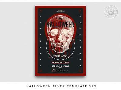 Halloween Flyer Template V25 design flyer halloween halloween party horror horror movie night nightclub nightclub flyer party event photoshop poster print promotion psd scary show skull template terror