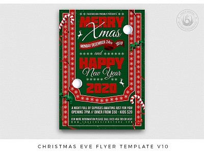 Christmas Eve Flyer Template V10 card christmas design flyer holidays new year night nightclub party photoshop poster print promotional psd quote santa template winter wishes xmas