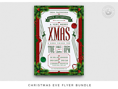 Christmas Eve Flyer Bundle by Lionel Laboureur on Dribbble