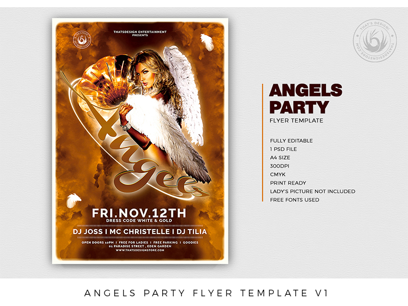 Angels Party Flyer Template V1 By Nora Lionel Laboureur On Dribbble