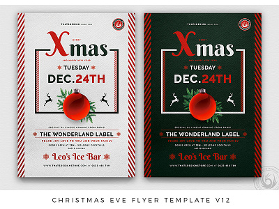 Christmas Eve Flyer Template V12 black black white christmas classy club design elegant eve event flyer holidays market party photoshop poster print psd red template xmas