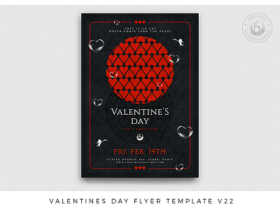 Valentines Day Flyer Template V22 classy club design flyer heart love night nightclub party passion photoshop poster print psd romantic template valentine valentine day valentines valentinesday