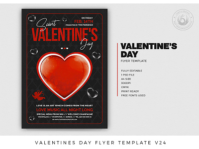 Valentines Day Flyer Template V24 by Lionel Laboureur on Dribbble