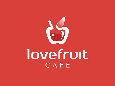 Love Fruit Cafe - Logo design apple branding cafe fruit identity juice logo logo design logo portfolio love mark nature negative space sketch symbol