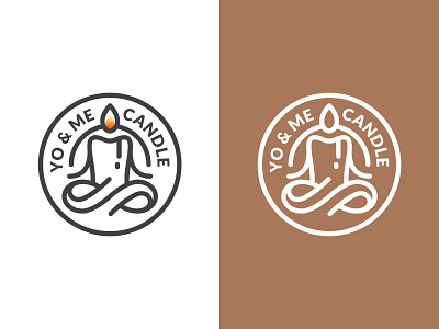 Yoga & Meditation Candle Logo branding candle logo logo design mark meditate meditation symbol yoga zen