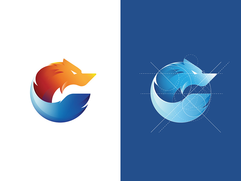 Wolf logo design & golden ratio by DAINOGO on Dribbble
