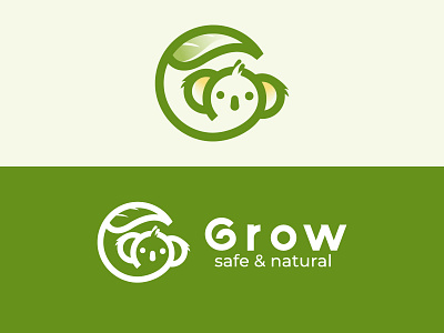 Koala Logo Design animal animal logo animals logo bear branding dainogo g letter green grow koala koala bear leaf logo logo design natural logo nature safe