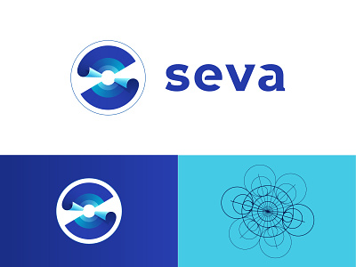 SEVA - S Logo & Grid blue blue logo brand branding dainogo gradient graphic design guideline identity letter logo logo logo design logo grid logotype mark s logo symbol