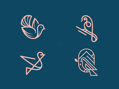 Bird Logos - Minimal Logos animal logo bird bird logo birds branding dainogo dove line logo design mark minimal logo nature sparrow symbol