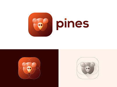 pines - Logo & App Icon animal logo app app icon branding logo logo design logo grid mark pig pig logo pin symbol