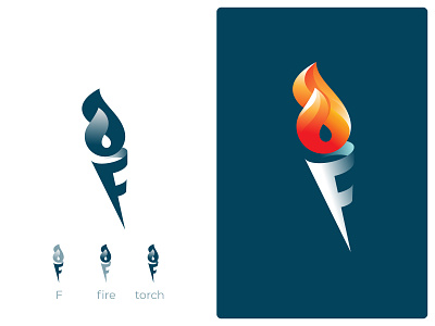 F logo - Fire + Torch