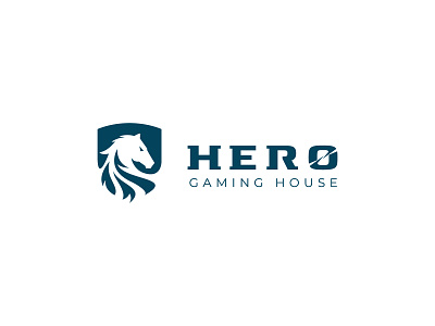 Hero - Gaming House | Horse Logo branding creative logo game gaming gaming house horse logo logo design minimal logo negative space shield symbol