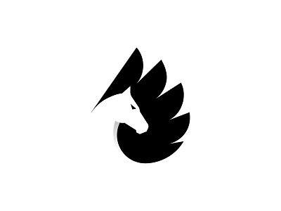 Pegasus Logo animal logo branding creative logo logo logo design mark minimal logo negative space pegasus pegasus logo symbol