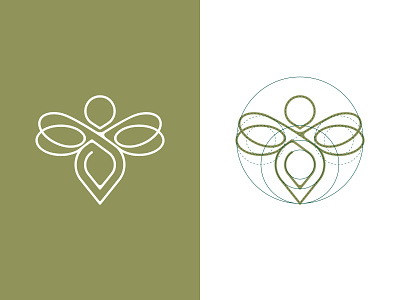 Bee logo design and grid animal animal logo bee bee logo branding creative logo dainogo fly golden ratio logo logo design logo grid mark minimal logo minimalism minimalist symbol