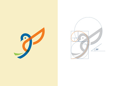 Bird Logo Design animal bird brand branding concept golden ratio grids guidelines manual identity logo logo design logo for sale