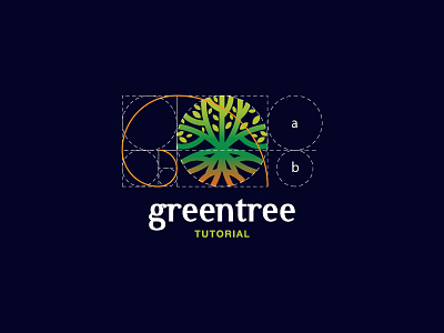 Green Tree Logo with Golden Ratio brand branding concept golden ratio green logo green tree grids guidelines manual identity logo logo design tree logo