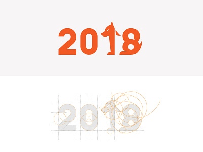 2018 Happy New Year 2018 animal logo dog dog logo dogs happy new year logotype new year