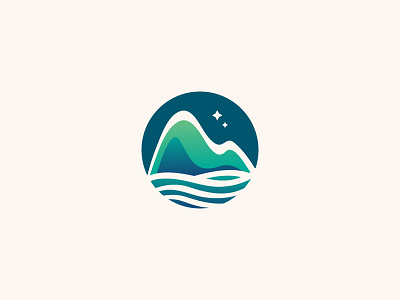 Sea And Mountain Logo dainogo hill logo logo design mountain natural nature logo ocean sea symbol